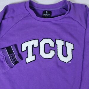Hillflint College Sweater Texas Christian University Heritage Crewneck Purple LG